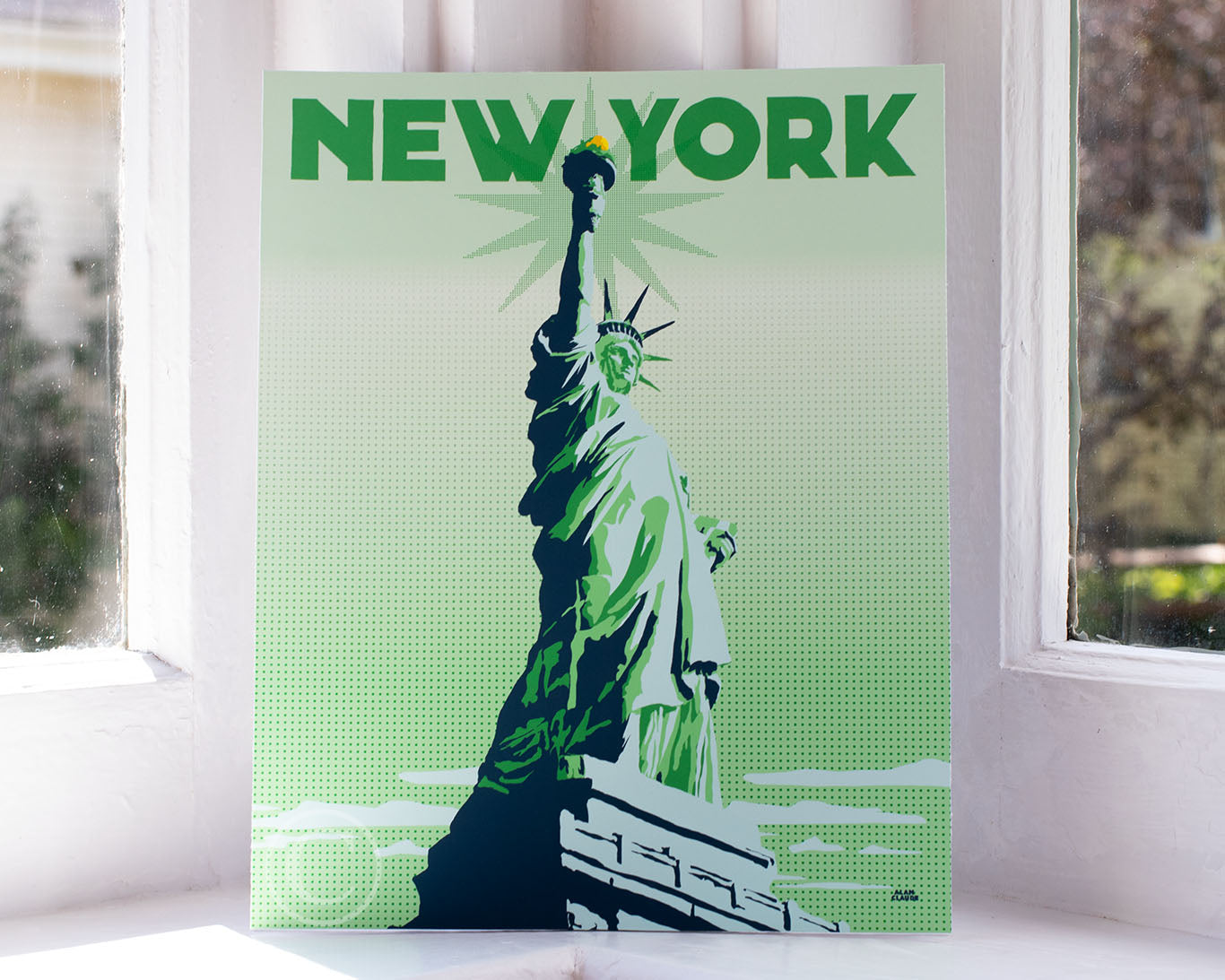 Statue Of Liberty Art Print 8" x 10" Travel Poster By Alan Claude - New York