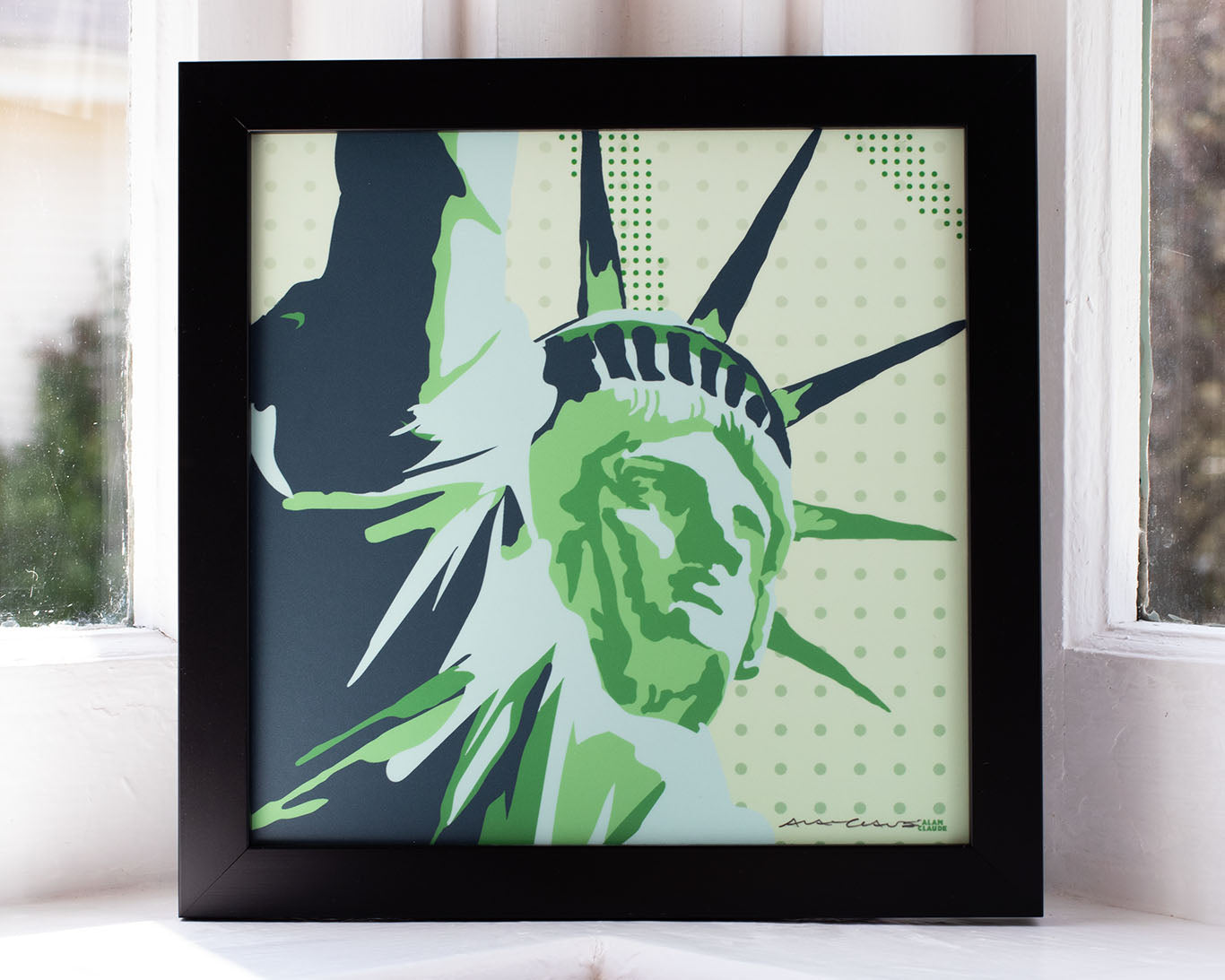 Statue Of Liberty Framed Art Print 8" x 8" Wall Poster Wall Poster By Alan Claude - New York