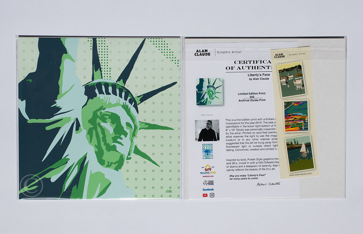 Statue Of Liberty Art Print 8" x 8" Wall Poster Wall Poster By Alan Claude - New York