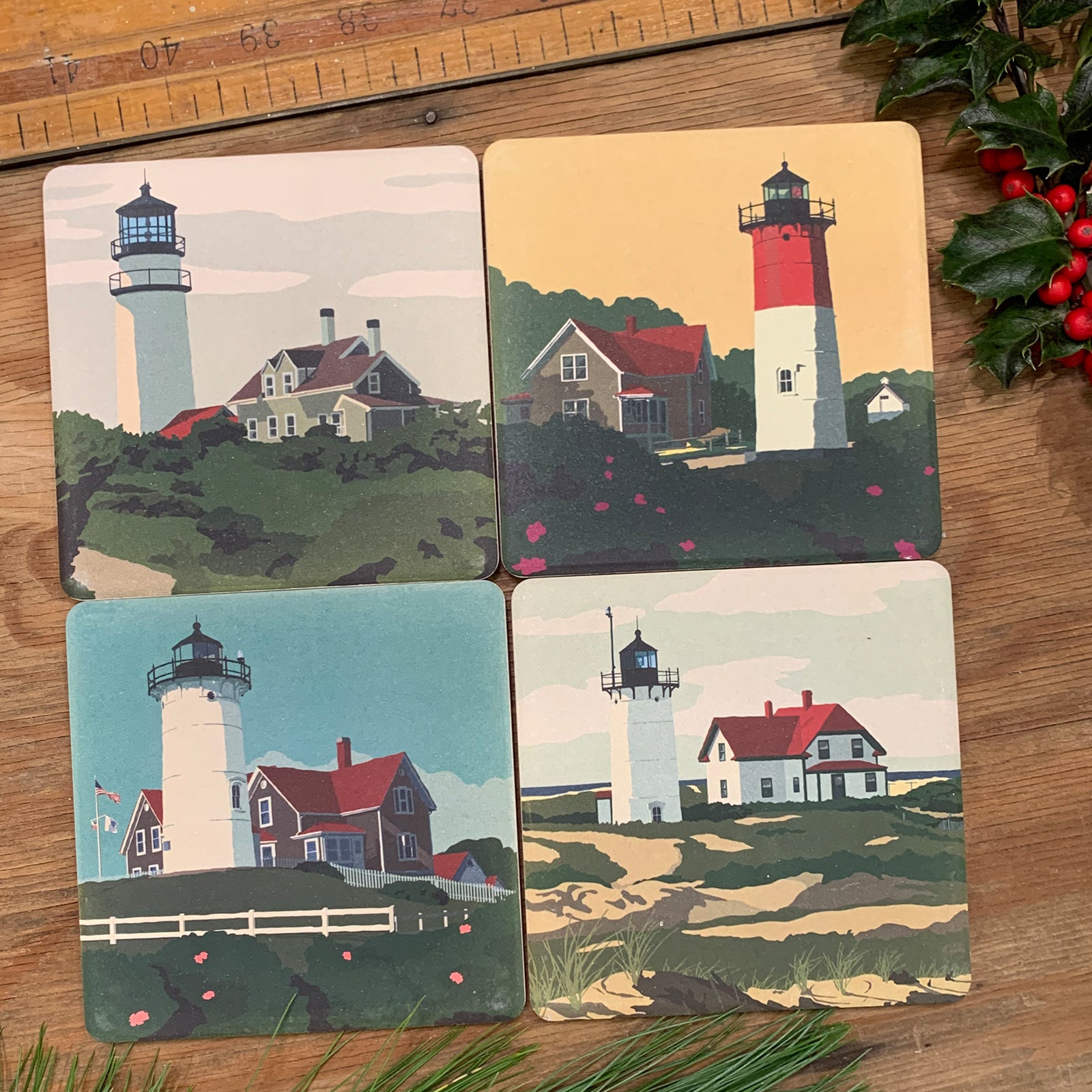 4 Coasters for $45 - Cape Cod Lighthouses