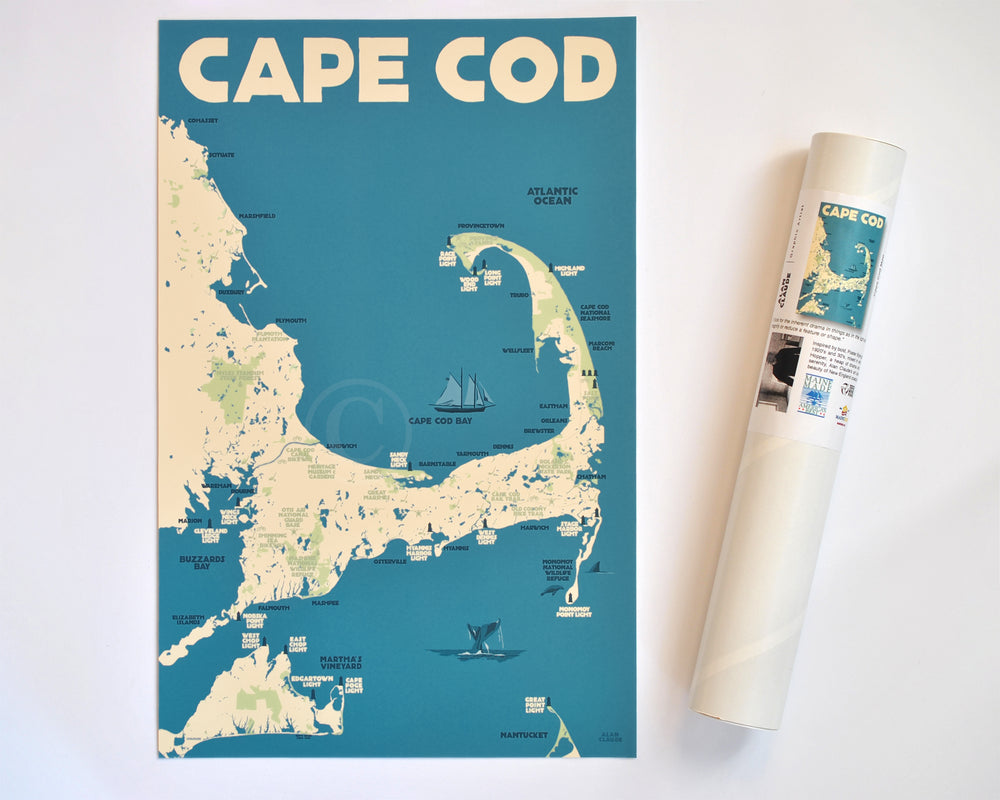 Cape Cod Map - Alan Claude Gallery