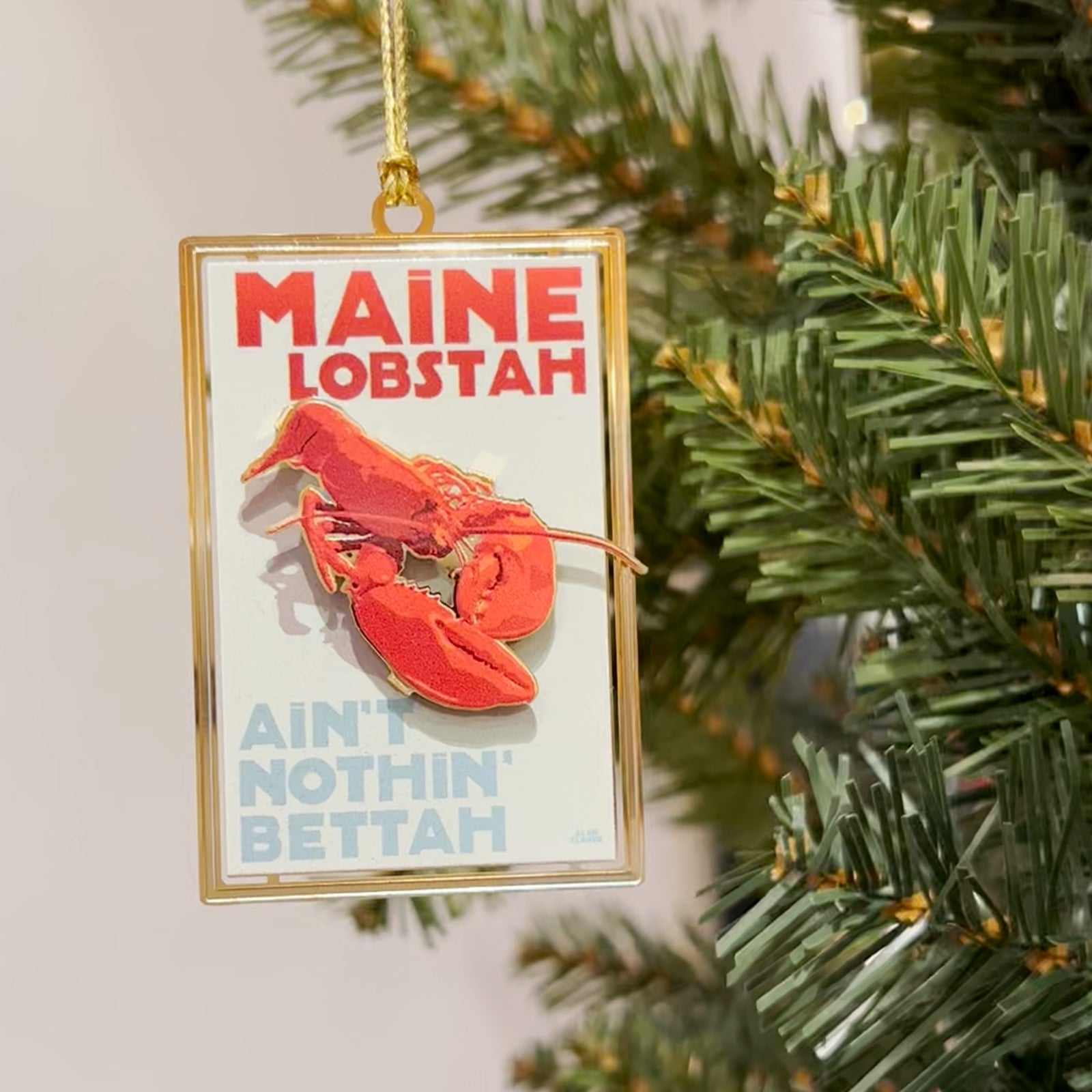 Maine Lobstah Christmas Ornament - Maine Lobster