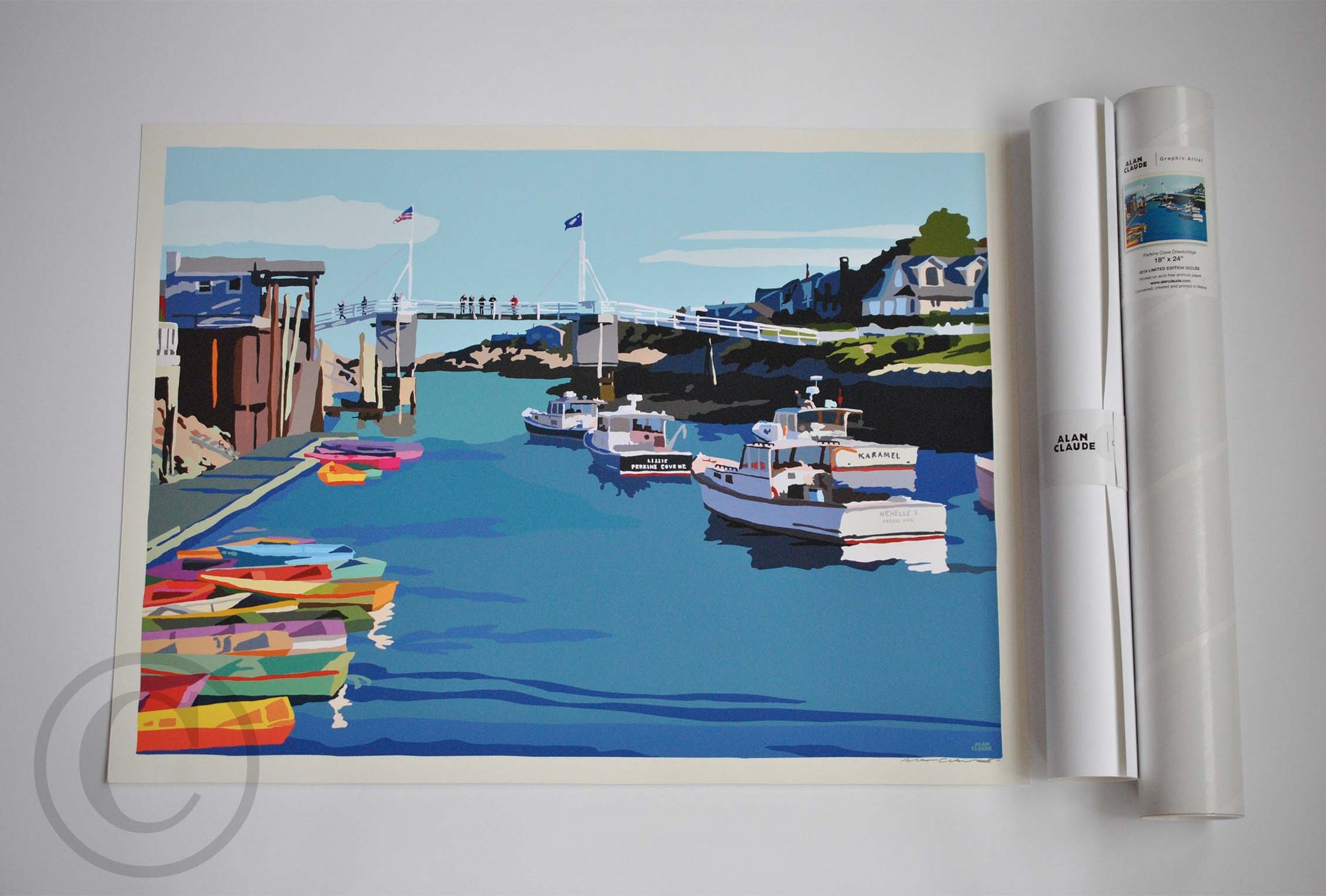 Perkins Cove Draw Bridge Art Print