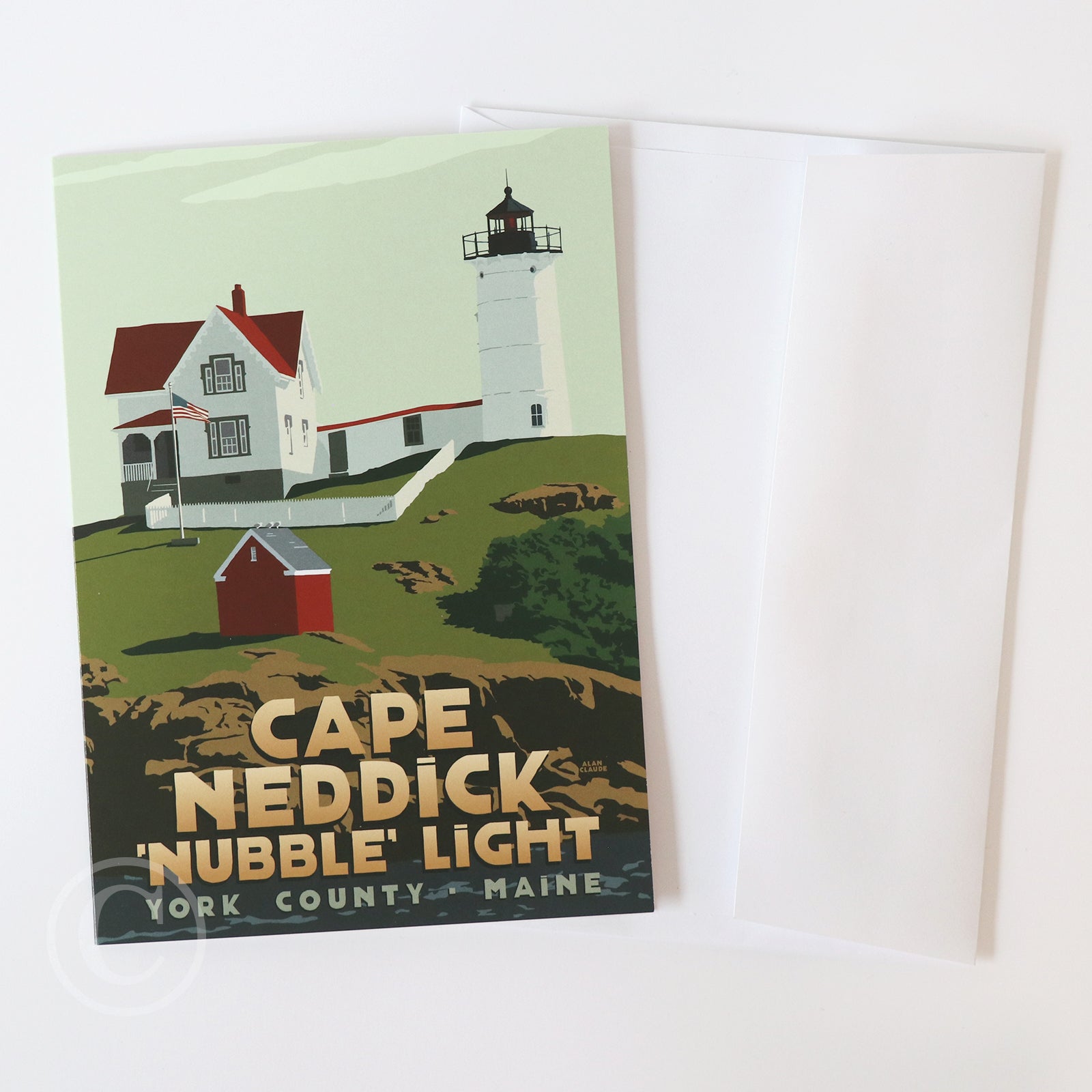 Cape Neddick Nubble Light Notecard 5" x 7"  - Maine