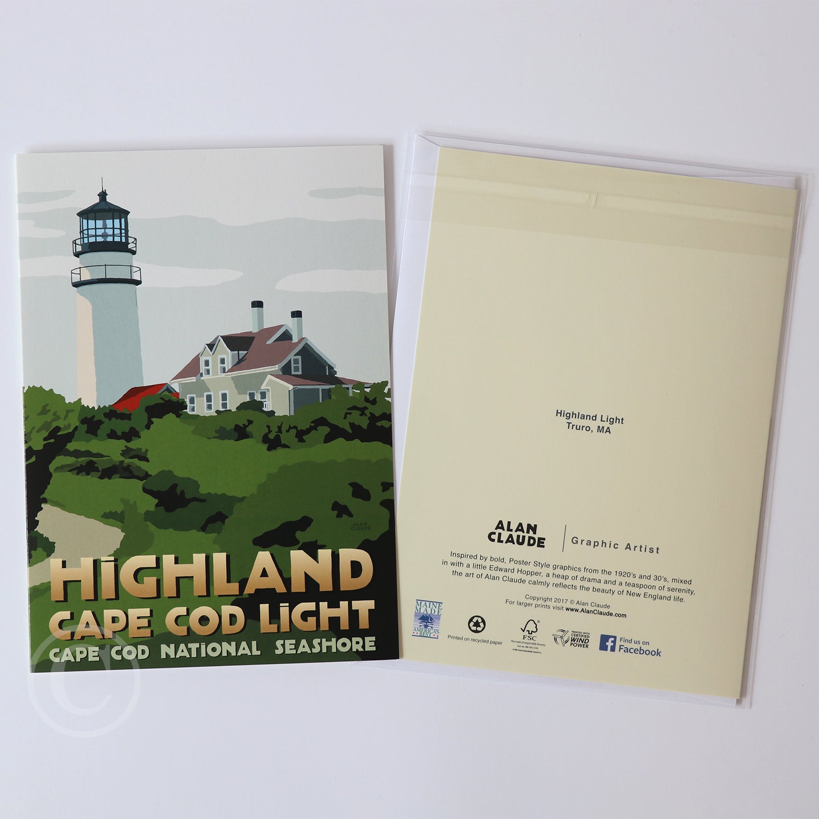Highland Cape Cod Light Notecard 5" x 7"  - Massachusetts