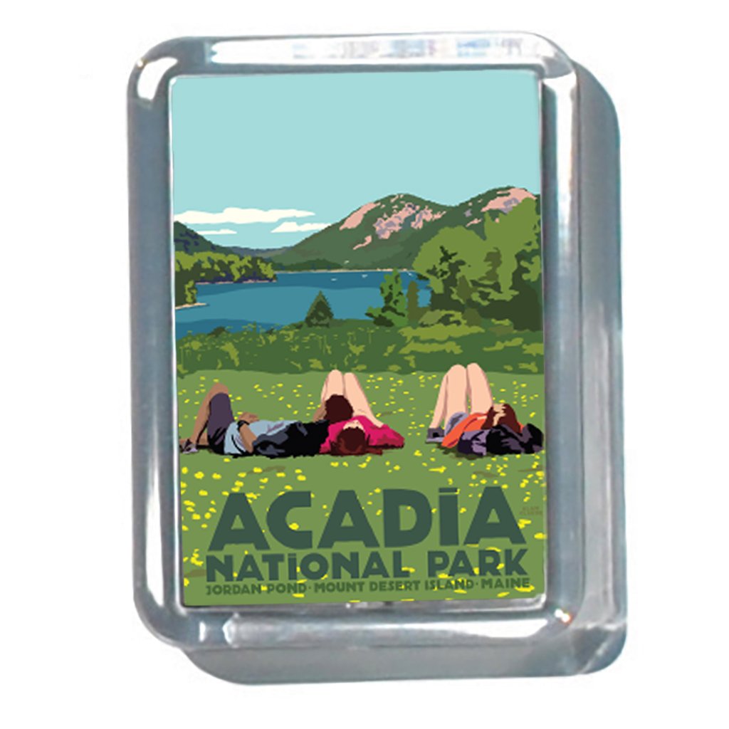 Hikers In Acadia National Park 2" x 2 3/4" Acrylic Magnet - Maine