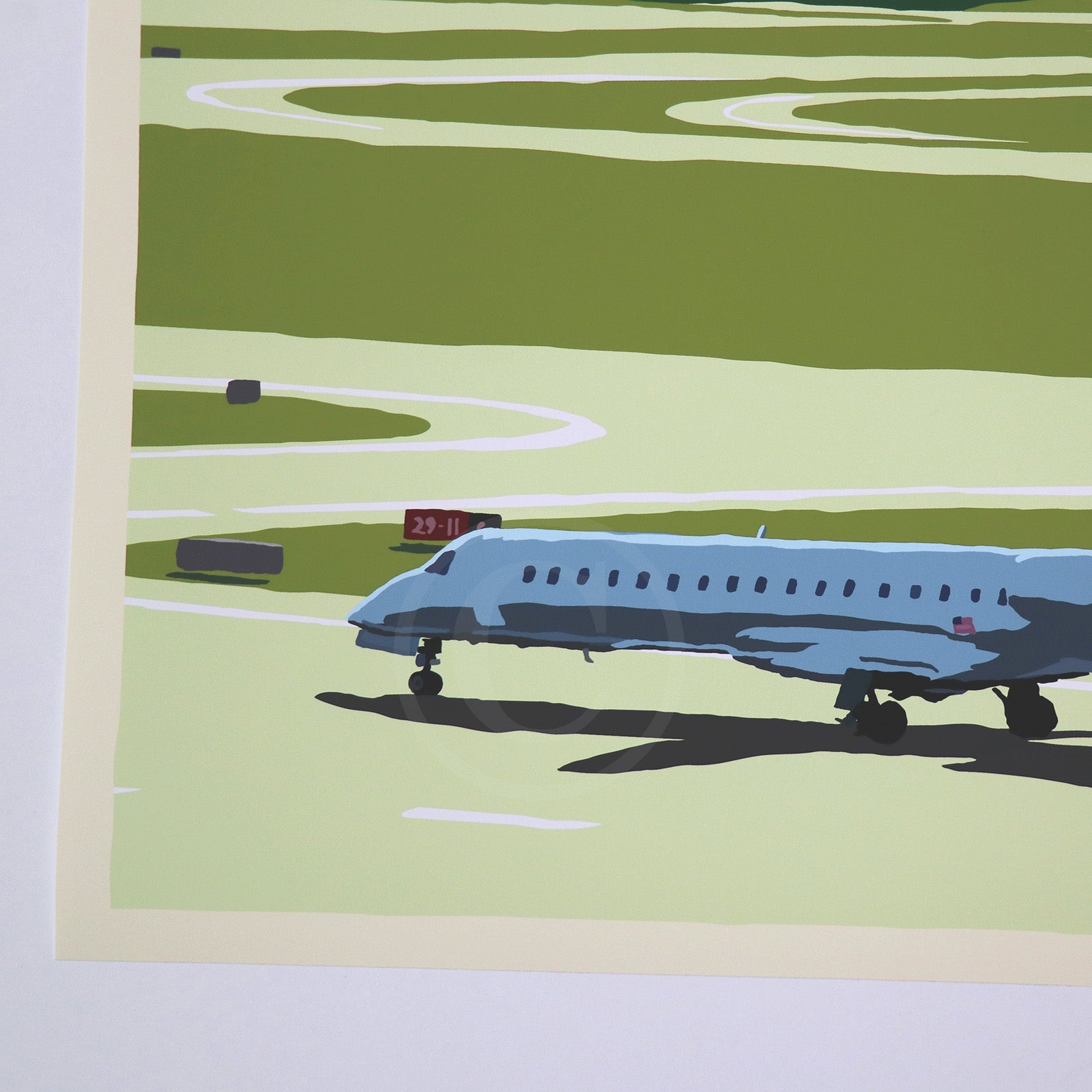 Jetport Art Print 18" x 24" Wall Poster By Alan Claude - Maine