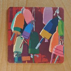 Lobster Buoys Art Coaster