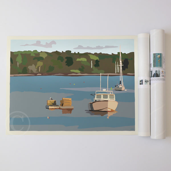 Lobster Boat in Round Pond Harbor Art Print 18