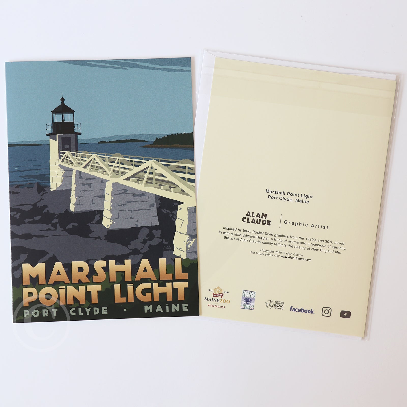Marshall Point Light 5" x 7" Notecard - Maine
