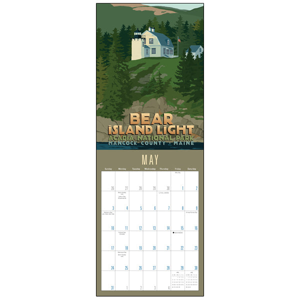 Classic Lighthouses 2020 11" x 15" Calendar - Alan Claude