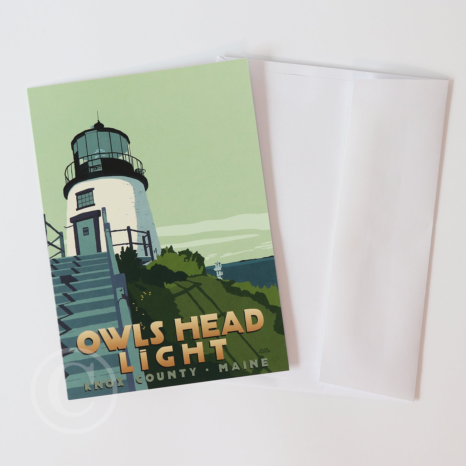 Owls Head Light Notecard 5" x 7"  - Maine