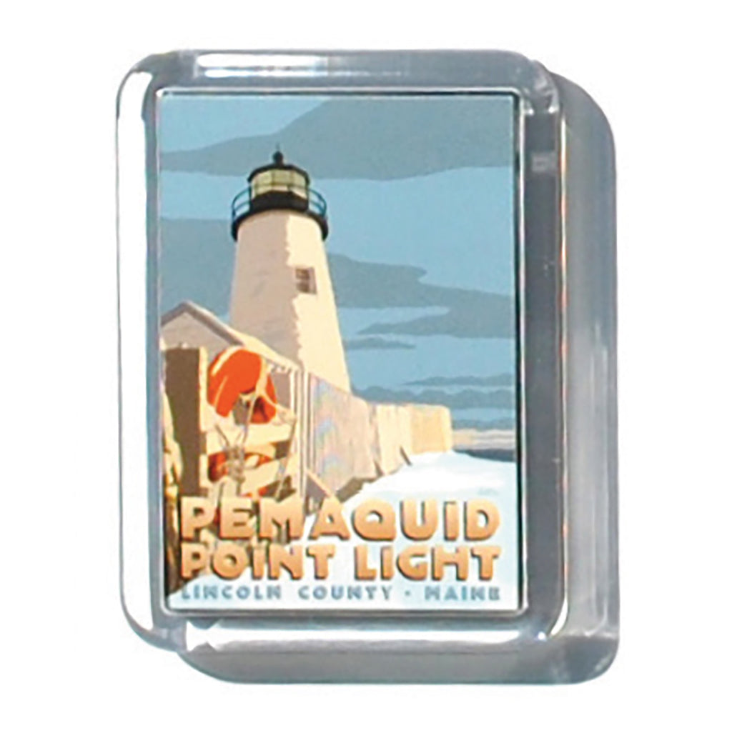 Pemaquid Point Light In Winter 2" x 2 3/4" Acrylic Magnet - Maine