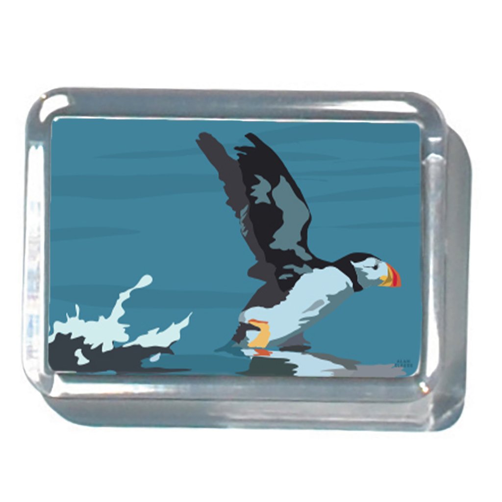 Puffin Takes Flight 2" x 2 3/4" Acrylic Magnet - Maine