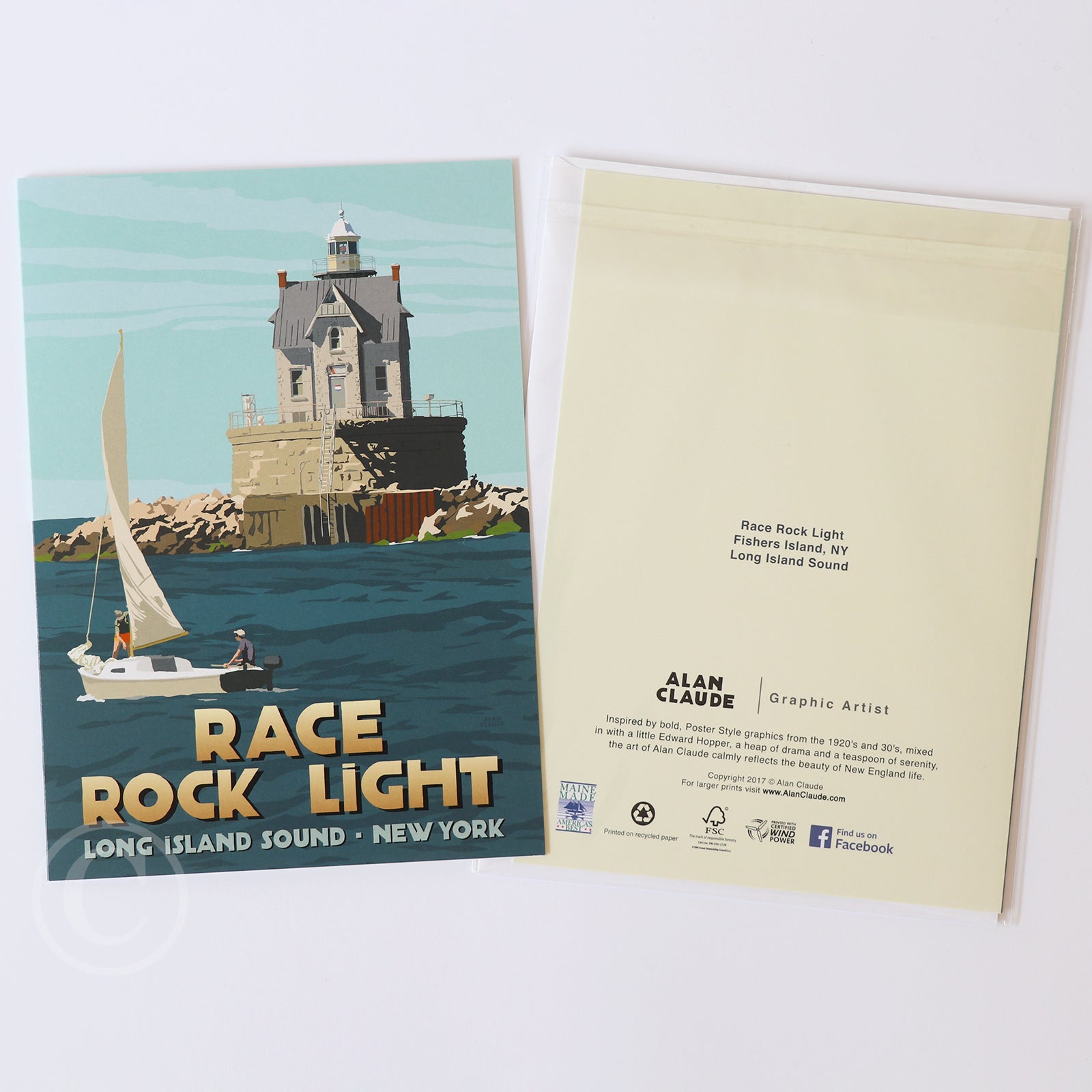 Race Rock Light  Notecard 5" x 7"  - New York
