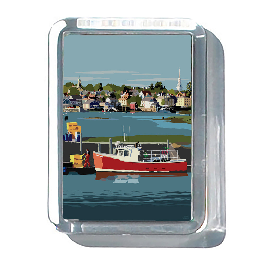 Red Lobster Boat 2" x 2 3/4" Acrylic Magnet - Maine