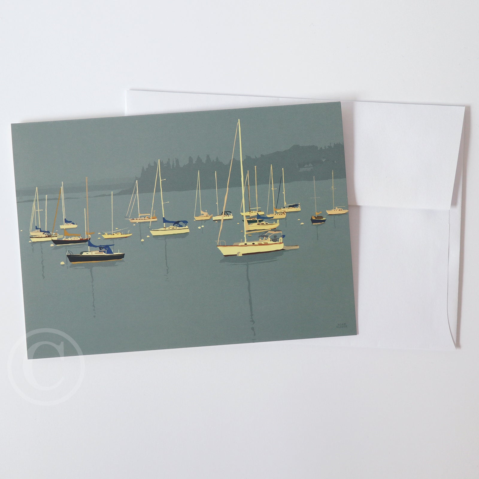 Sailboats in Rockland Harbor  Notecard 5" x 7"  - Maine