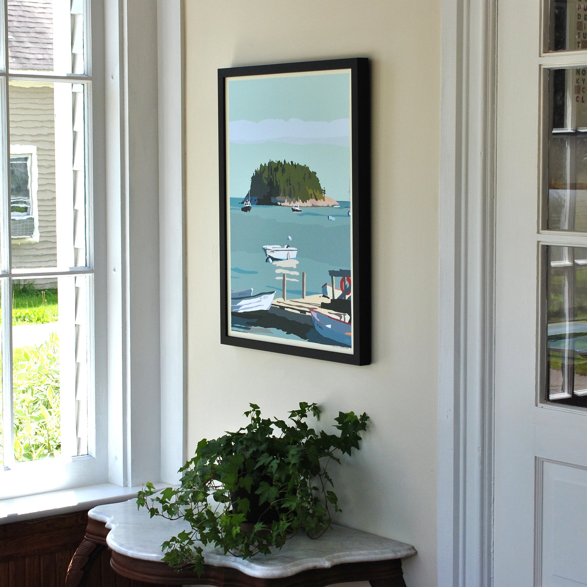 I Am An Island  Art Print 18" x 24" Vertical Framed Wall Poster By Alan Claude - Maine